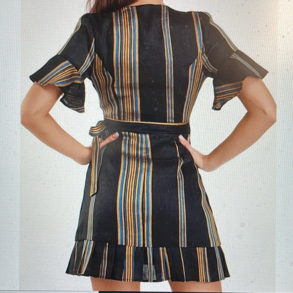 New honey punch linen wrap dress - Picture 4 of 8